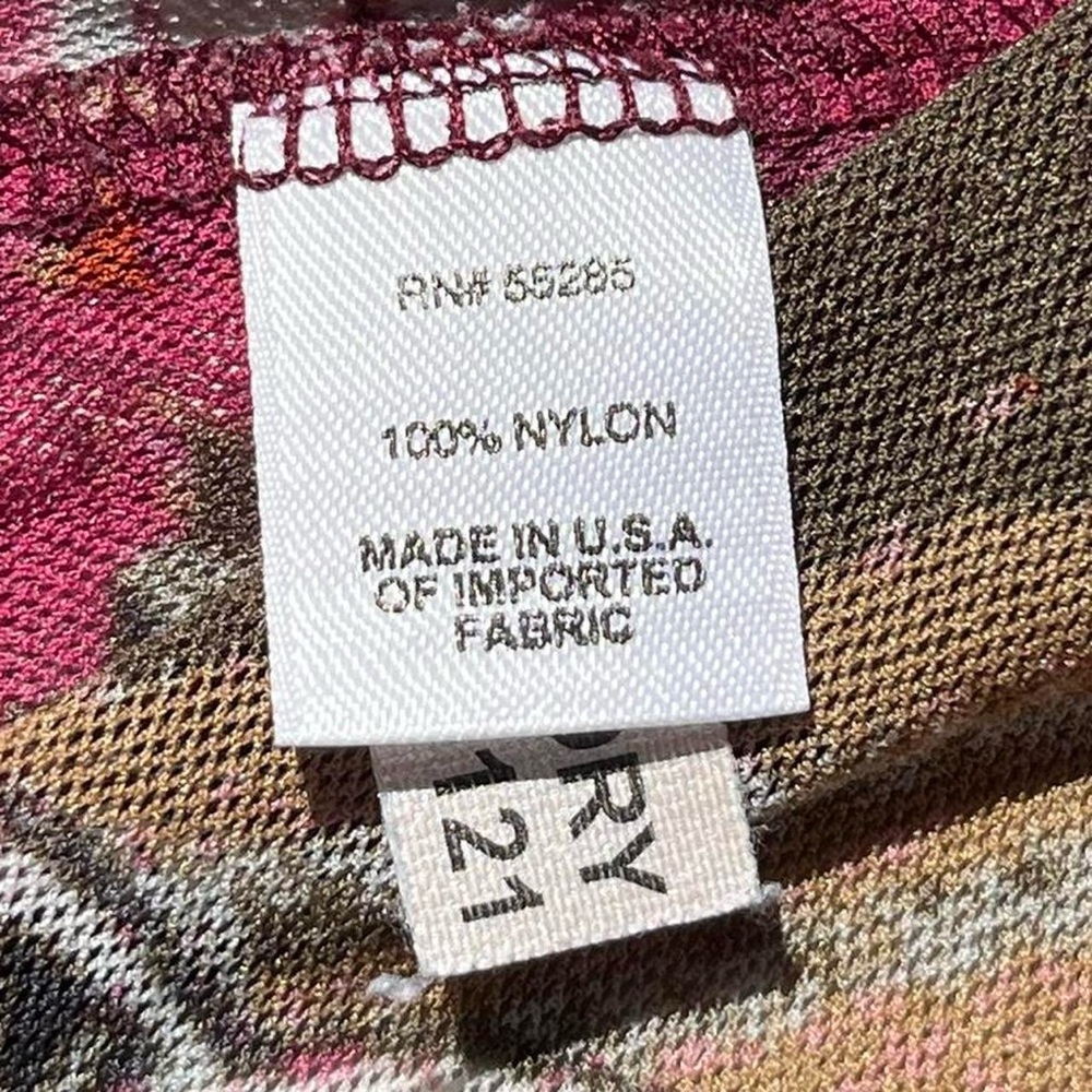 Express Multi Patterned Full Sheer Long Sleeve Bl… - image 5